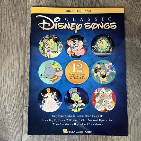 Classic Disney Songs Sheet Music Big Note Piano Songbook Hal Leonard - Picture 2 of 4